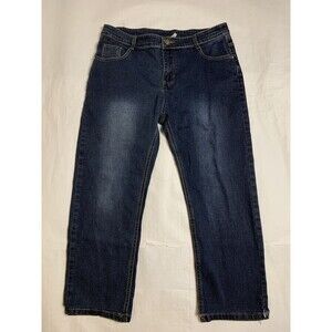 Lacoste Jeans Mens 38 Blue Straight Wide Leg Baggy Alligator Y2K